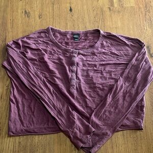 Wild Favle Burgundy Long Sleeve Crop Shirt